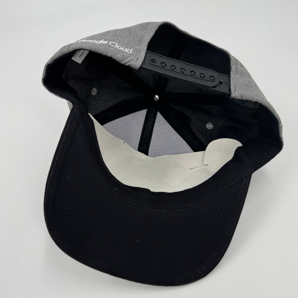 Google Cloud Snapback Hat Grey Black Wool Blend F… - image 6
